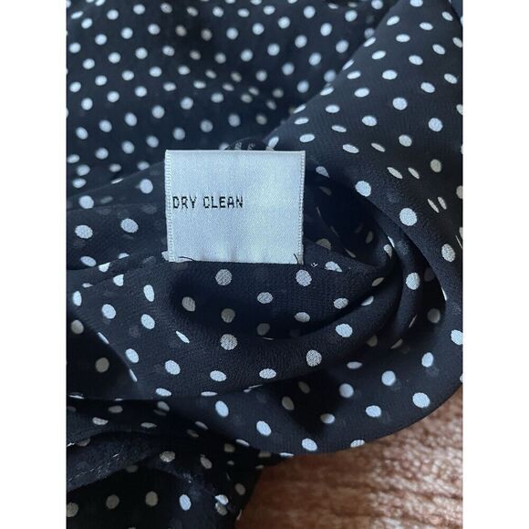 Talbots Woman's Polka Dot Pure Silk Ruffled Front Short Sleeve Size 14 Blouse - Picture 7 of 8